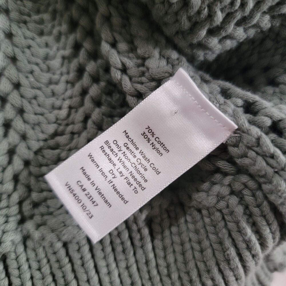 Womens Cardigan Sweater Size Small Forest Green Open Knit Heavy Boho Indie Fairy - Picture 6 of 8